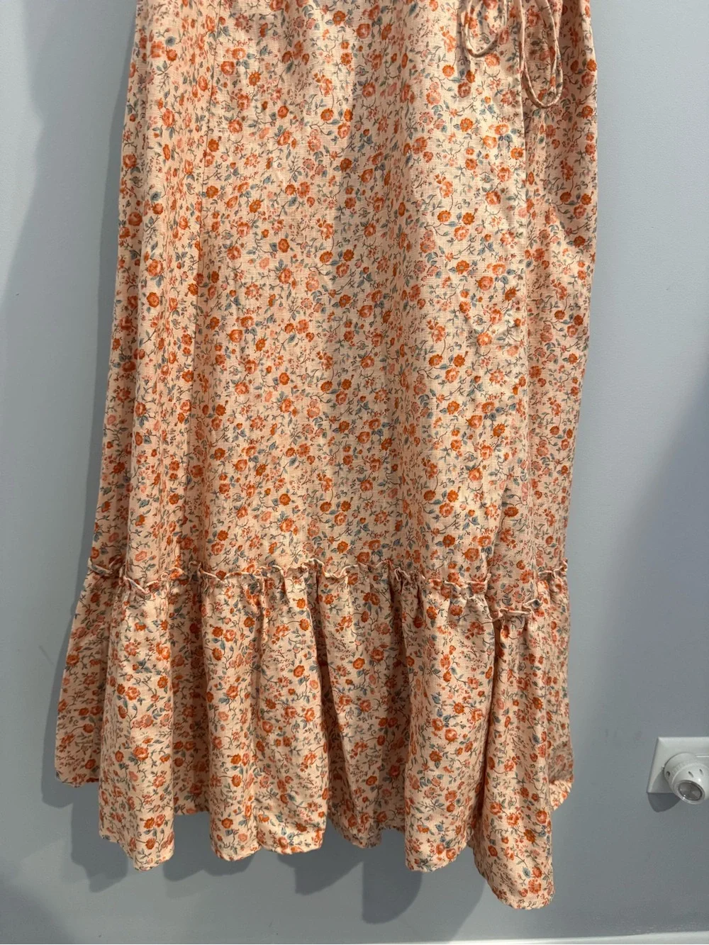 NEW Reformation Veronika Linen Floral Wrap Midi Dress, Size L